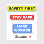 Sticker Restez en sécurité Hardhat - Travailleur dur simpl (Feuille)