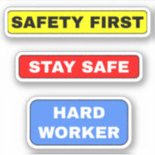 Sticker Restez en sécurité Hardhat - Travailleur dur simpl (Devant)