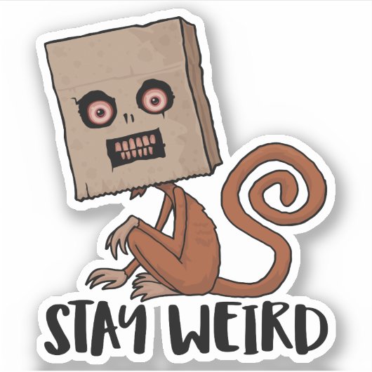 Sticker Restez Étrange Singe De Sacoche (Devant)