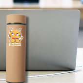 Sticker Restez Pawsitive Funny Cat Cartoon Carnet d'ordina