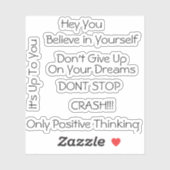 Sticker Restez positif à dire (Feuille)