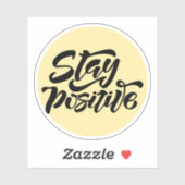 Sticker Restez positif Jaune (Feuille)