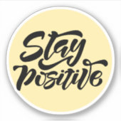 Sticker Restez positif Jaune (Devant)