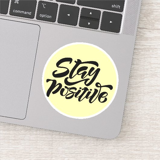 Sticker Restez positif Jaune (Détail)