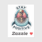 Sticker Restez positif - Squelette et baleine (Feuille)