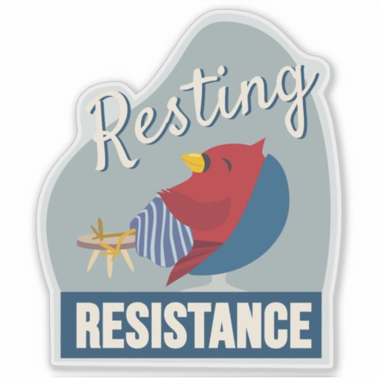 Sticker Resting is My Resistance Compact Organic shape (Devant)