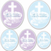 Sticker Résurrection IL EST RENOUVELÉ Pâques chrétiennes (Devant)