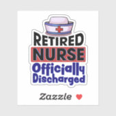 Sticker Retired Nurse Officially Discharged (Feuille)