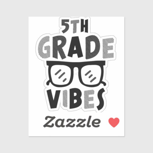 Sticker Retour à l'école 5e année Vibes Premier jour Ensei (Feuille)