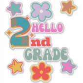 Sticker retour à l'école, hello collant de 2e année (Devant)