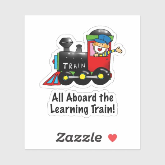 Sticker Retour à l'école Train de formation dessin animé (Feuille)