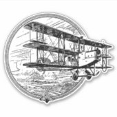 Sticker Retour dans le temps : Triplan Vintage (Devant)