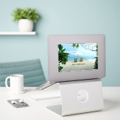 Sticker Retraité - Aaah...Retraite (Ordinateur portable sur le bureau)