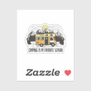Sticker Retraite en montagne en camping-car