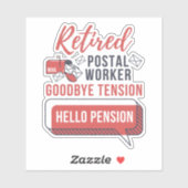 Sticker Retraité Mailman Postal Worker Retraite Funny (Feuille)