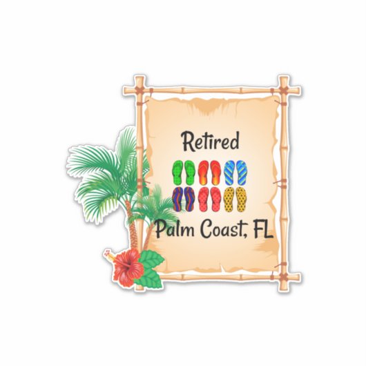 Sticker Retraité—Palm Coast, FL (Devant)