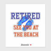 Sticker Retraité - Voir à la plage (Feuille)