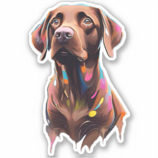Sticker Retriever au chocolat Labrador, Décal de vinyle "B
