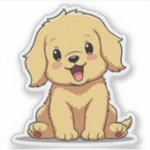 Sticker Retriever Doré, Charme Anime, Petit (Devant)