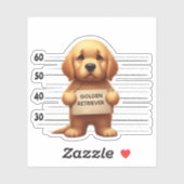 Sticker Retriever doré vilain (Feuille)