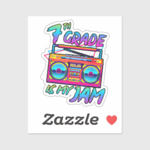 Sticker Rétro 80s 7e année est mon truc retour à l'école