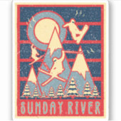 Sticker Retro 80s Sunday River Ski (Devant)