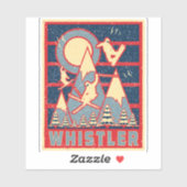 Sticker Retro 80s Whistler Colombie-Britannique (Feuille)