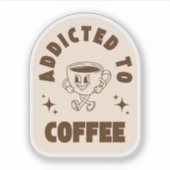 Sticker Retro Addicted to Coffee (Devant)