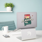 Sticker Retro Alabama (Ordinateur portable sur le bureau)