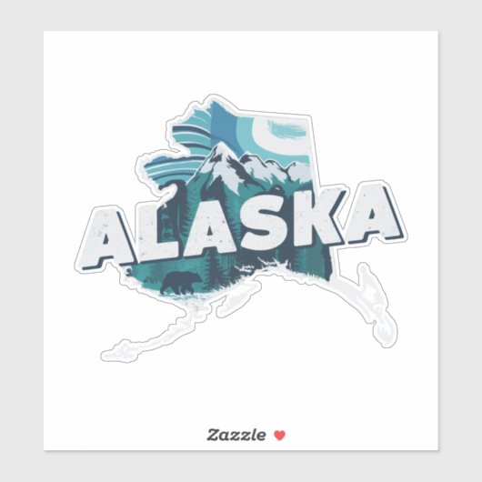 Sticker Retro Alaska (Feuille)