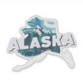 Sticker Retro Alaska Pittoresque Silhouette Vinyl Decal (Devant)