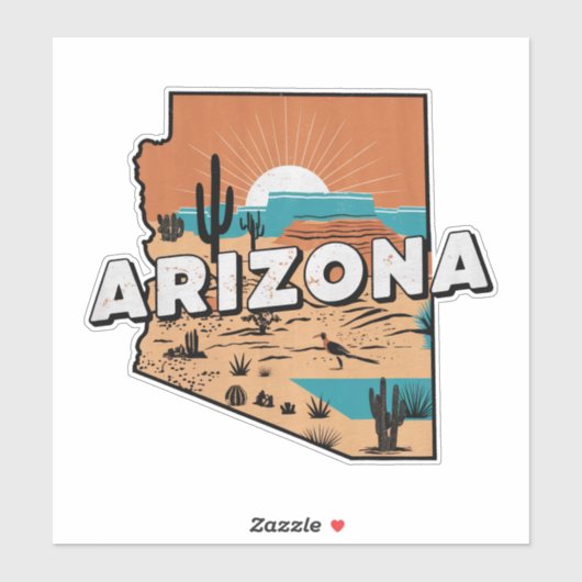 Sticker Retro Arizona (Feuille)