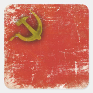 Sticker rétro avec Dirty Old Soviet Union Drapeau