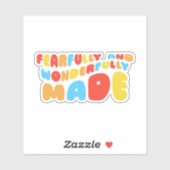 Sticker Rétro Avec Peur & Merveilleux Psaumes Fabriqués 13 (Feuille)