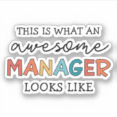 Sticker Retro Awesome Manager Funny (Devant)