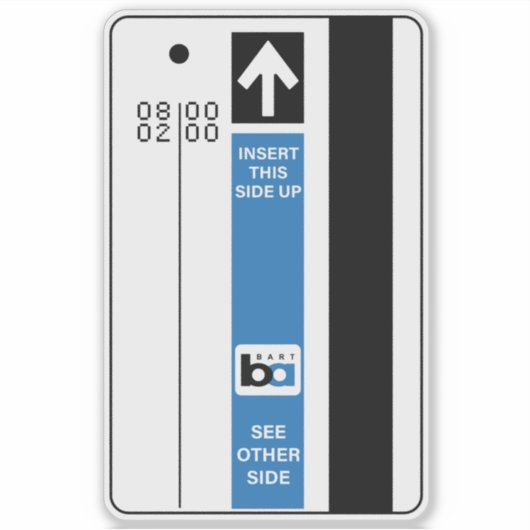 Sticker Retro Bart Train Ticket (Devant)