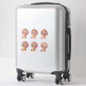 Sticker Retro Beach Girl avec chevalet de lunettes de sole (Sur valise)