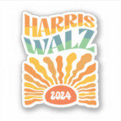 Sticker Retro Boho Harris Walz 2024 (Devant)
