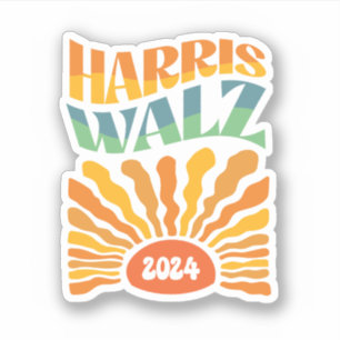 Sticker Retro Boho Harris Walz 2024