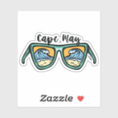 Sticker Retro Cape May deux côtés des oeuvres d'art. (Feuille)