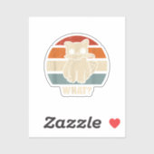 Sticker Rétro Ce Chat Couteau Meow Kitty Funny Chats Maman (Feuille)