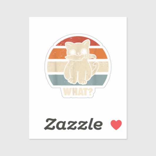 Sticker Rétro Ce Chat Couteau Meow Kitty Funny Chats Maman (Feuille)
