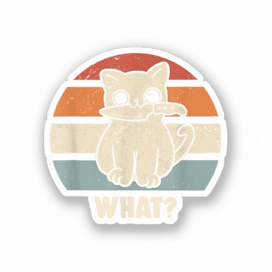 Sticker Rétro Ce Chat Couteau Meow Kitty Funny Chats Maman (Recto)