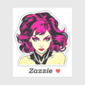 Sticker Retro Charme comique - Bright Pop Art Girl (Feuille)