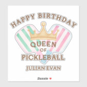 Sticker Retro County Club Queen of Pickleball (Feuille)