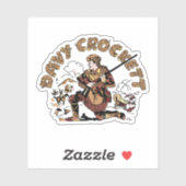 Sticker Retro Davy Crockett (Feuille)
