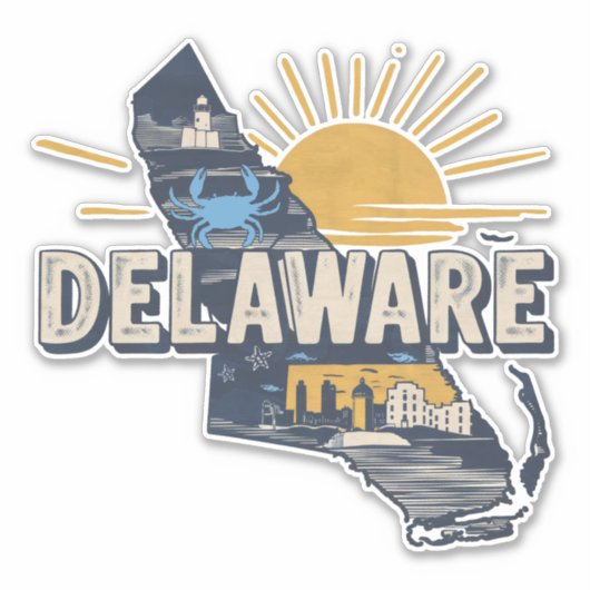 Sticker Retro Delaware (Devant)