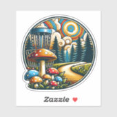 Sticker Retro Disque Golf Psychedelic Ai Art (Feuille)