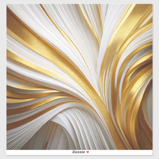 Sticker Retro d'or blanc (Feuille)