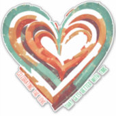 Sticker Rétro en forme de coeur (Devant)